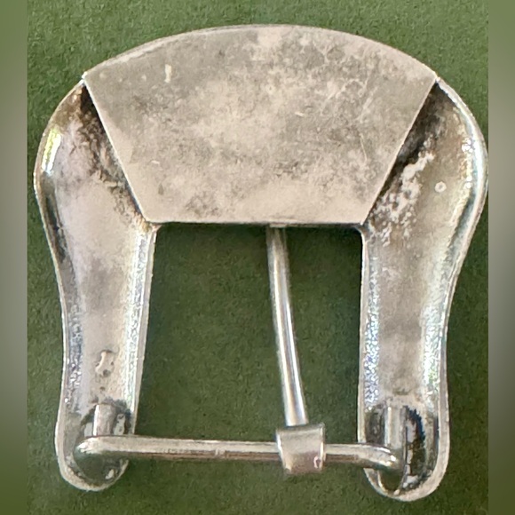 VINTAGE- ALPACA MEXICO SILVER ABALONE / MOTHER
OF PEARL INLAY BELT
BUCKLE 1-1/4” - Picture 9 of 11